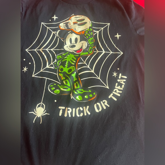 Old Navy Tops - Old Navy Halloween Mickey Spider Web Tee - Black and Green